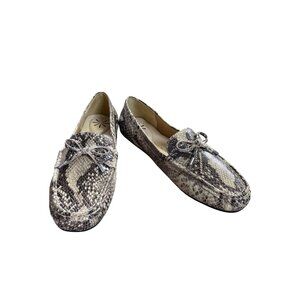 Isaac Mizrahi Womens Croc brown Slip-On Flats Loafers Size 8.5M SKU 8580